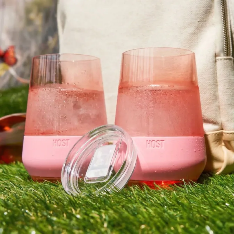 Wine FREEZE™ XL in Blush with Lids, Set of 2