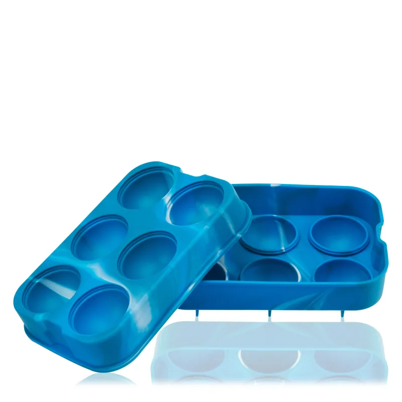 Silicone 2" Ice Sphere Mold in Blue Marble