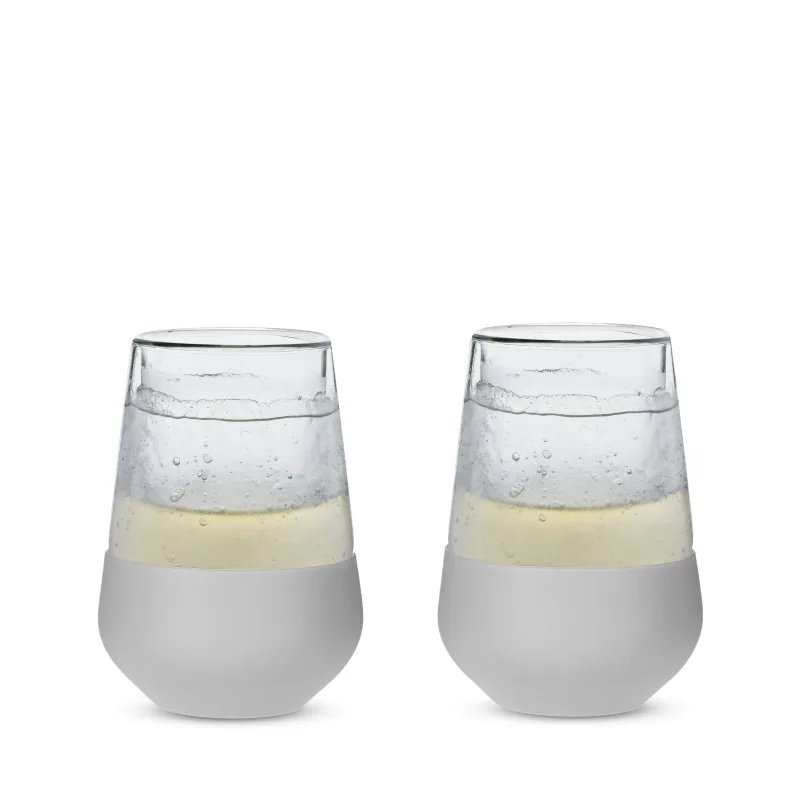 Glass Wine FREEZE™ in Gray, Set of 2