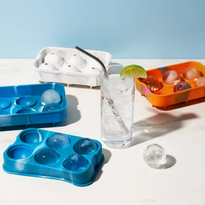 Silicone 2" Ice Sphere Mold w kolorowym marmurze
