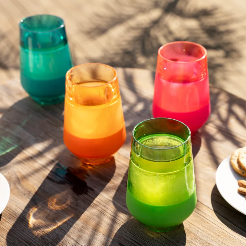 Wine FREEZE™ XL in Vivid Tinted Multicolor, Set of 4