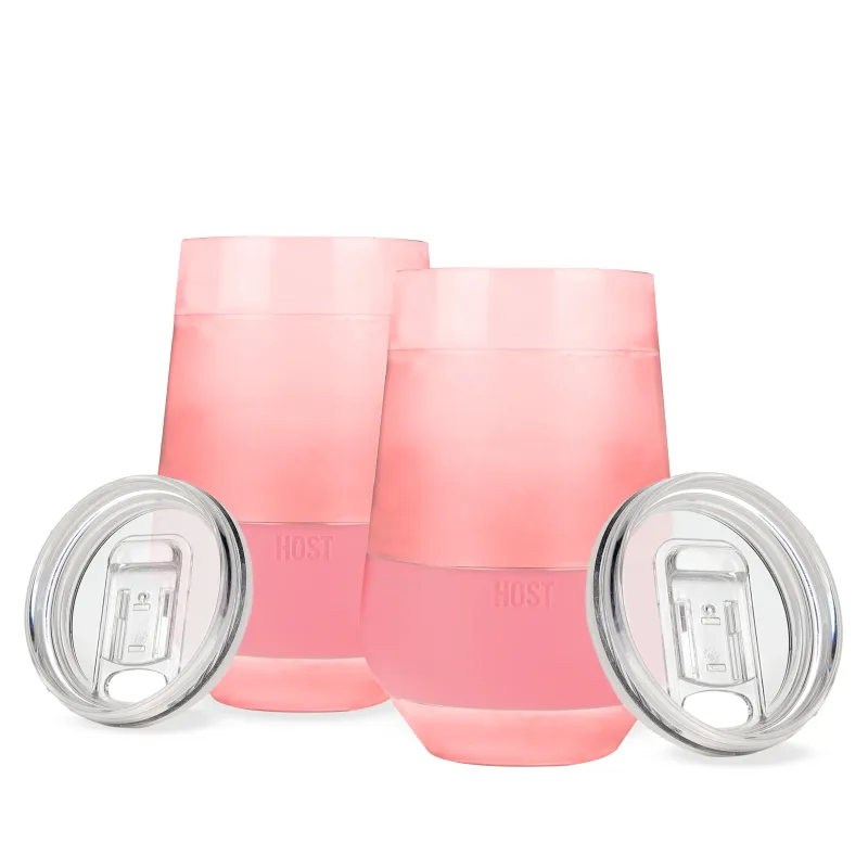Wine FREEZE™ XL in Blush with Lids, Set of 2