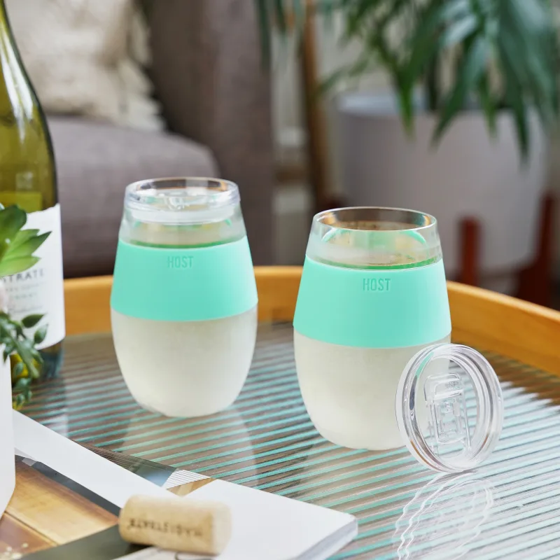 Wine FREEZE™ in Mint with Lids, Set of 2