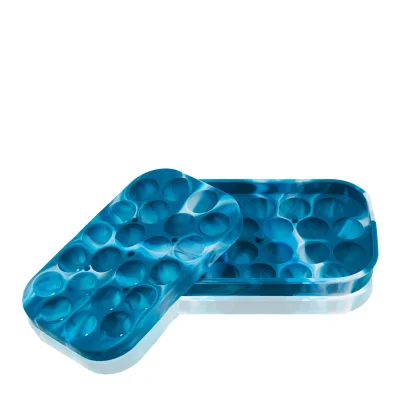 Silikon-Eiskugelform 1" in Blauem Marmor
