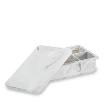 2" isterningebakke med låg i grå marmor