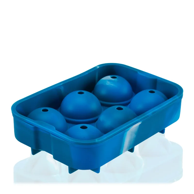 Silicone 2" Ice Sphere Mold in Blue Marble