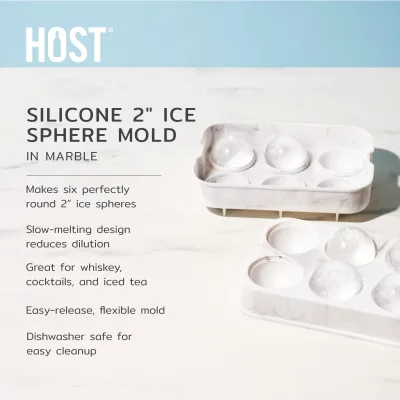 Moule à sphères de glace en silicone 2" en Marbre