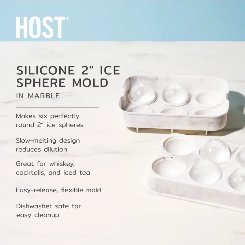 Moule à sphères de glace en silicone 2" en Marbre